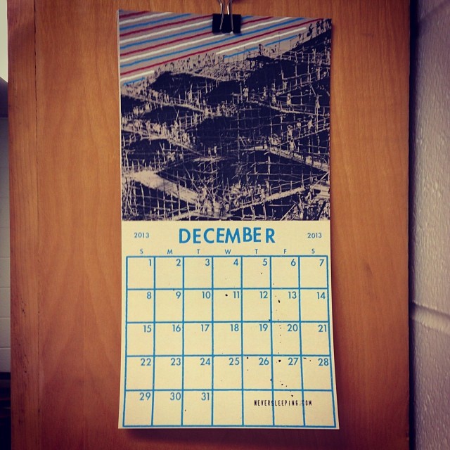 2013 Calendar from Never Sleeping